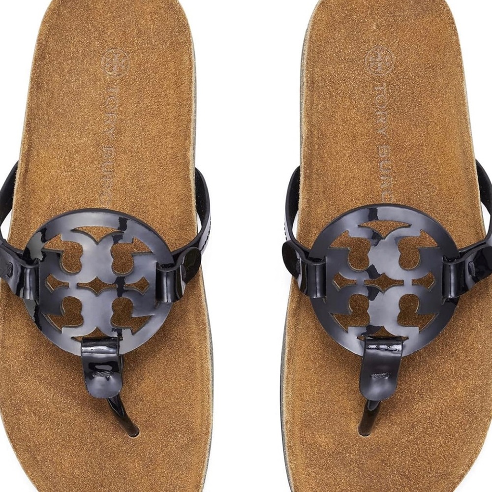 Tory Burch Miller Cloud Patent Leather/Cork Sandals - Picture 2 of 6